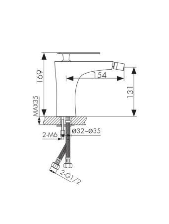 02088 Смеситель KAISER Star для биде
